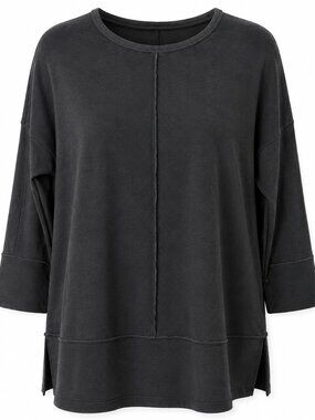 JONES NEW YORK Crew Neck Tunic 3/4 Sleeves Exposed Seams NWOT